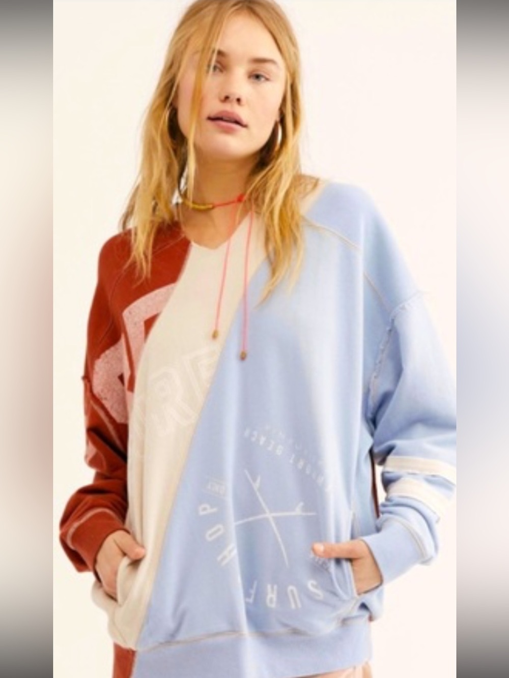 Free People Beach Break Oversized Graphic Hoodie Women’s Large